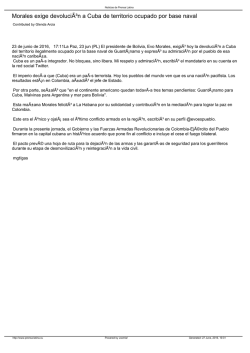 Morales exige devoluci&Atilde;&sup3;n a Cuba de territorio