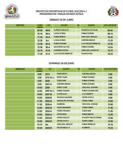 horarios finales - Prodefut Soccer