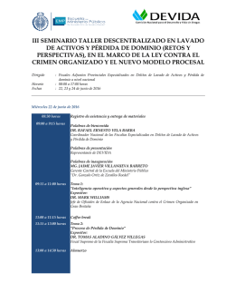 iii seminario taller descentralizado en lavado de