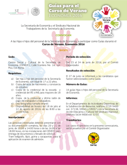 Gu&iacute;as para el Curso de Verano Econom&iacute;a 2016