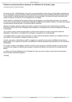 Peloteros puertorrique&Atilde;&plusmn;os destacan en b&Atilde;&copy;isbol de Grandes Ligas