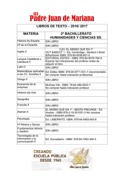 2&ordm; de Bachillerato Humanidades y CC Sociales