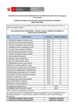 n&ordm; postulante puntaje orden de merito 1 retuerto rabanal