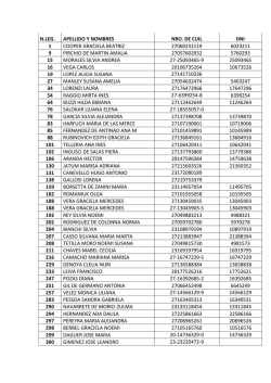 LISTADO PARA DEPURAR 2016