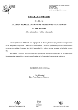 Adscritos al proyecto de tecnificaci&oacute;n