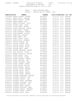 PADRON DE CITAS DE MATR&Iacute;CULA II CICLO 2016