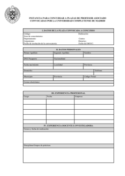 instancia para concursar a plazas de profesor asociado convocadas