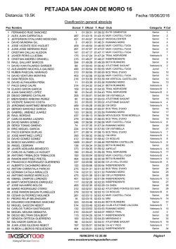 Clasificacion - Evasion Running