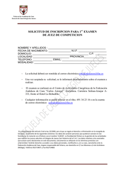 Solicitud de inscripci&oacute;n al primer examen para aspirantes a juez de