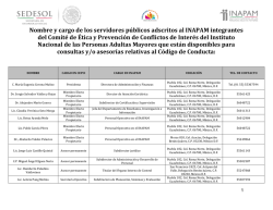 servidores p&uacute;blicos adscritos al INAPAM integrantes del Comit&eacute; de