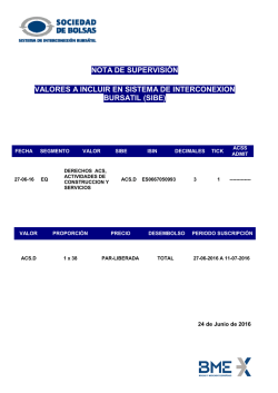 NOTA DE SUPERVISI&Oacute;N VALORES A INCLUIR EN SISTEMA DE