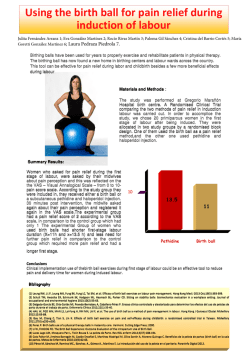Using the birth ball for pain relief during induction of labour Using