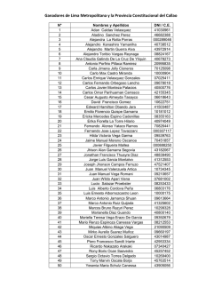 Ganadores de Lima Metropolitana y la Provincia