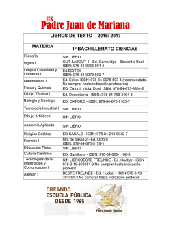 1&ordm; de Bachillerato Ciencias
