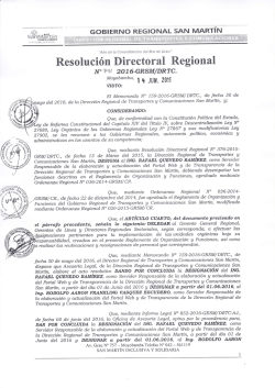 Resolucion Directoral Regional N&ordm; 791-2016