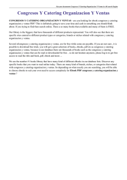 CONGRESOS Y CATERING ORGANIZACION Y VENTAS PDF
