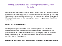 Techniques for Parcel post to foreign lands coming from Australia