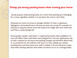 Cheap, yet strong packing boxes when moving your home