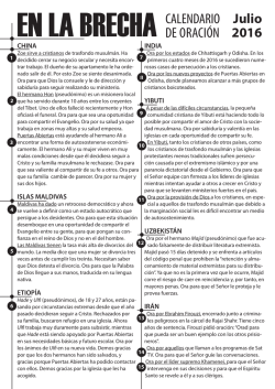 en la brecha calendario