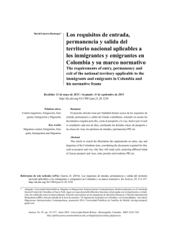 Los requisitos de entrada, permanencia y salida