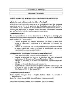 Preguntas Frecuentes - Facultad de Psicolog&iacute;a
