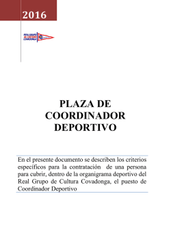 Convocatoria Coordinador Deportivo