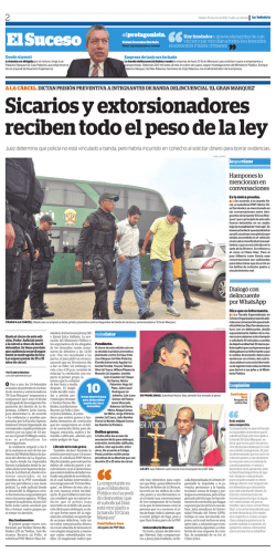 Sicarios y extorsionadores reciben todo el peso de la ley