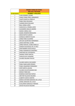PRIMER TURNO DE F&Uacute;TBOL DEL 9 AL 17 DE JULIO NOMBRE Y