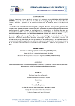 CUARTA CIRCULAR El Comit&eacute; Organizador tiene el agrado de