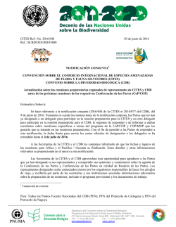 Para: Todos los Puntos Focales Nacionales del CDB (PFN), PFN del