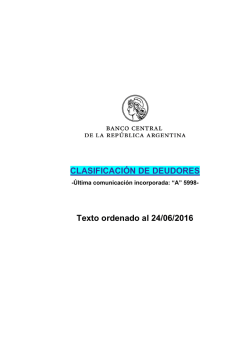 Clasificaci&oacute;n de deudores - Banco Central de la Rep&uacute;blica Argentina