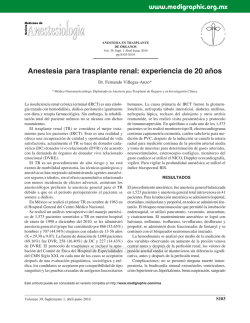 Anestesia para trasplante renal: experiencia de 20