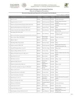 Empacadoras para Exportaci&oacute;n con Tratamiento a Base