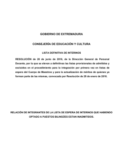 Listado de interinos que han optado por impartir plazas