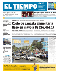 Cost&oacute; de canasta alimentaria lleg&oacute; en mayo a Bs