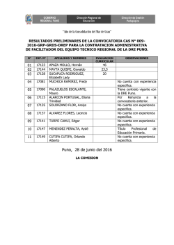 Resultados - Direcci&oacute;n Regional de Educaci&oacute;n Puno