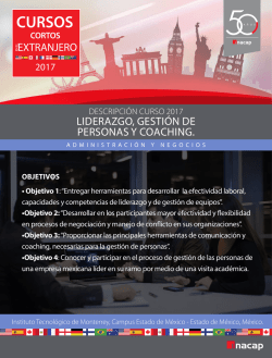 LIDERAZGO, GESTI&Oacute;N DE PERSONAS Y COACHING.
