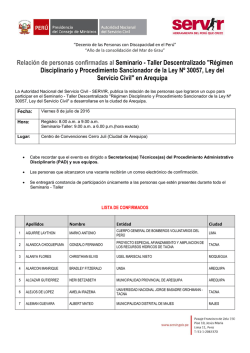 Relaci&oacute;n de personas confirmadas al Seminario - Taller