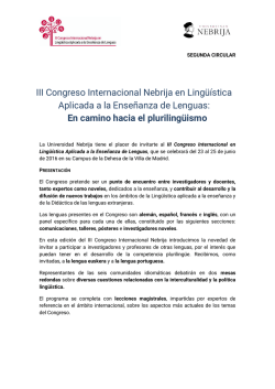 III Congreso Internacional Nebrija en Ling&uuml;&iacute;stica Aplicada a la