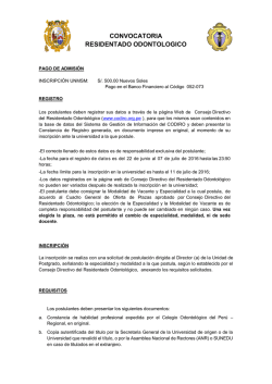 convocatoria residentado odontologico