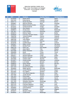 ENGLISH WINTER CAMPS 2016 Sede: Liceo Tecnol&oacute;gico de