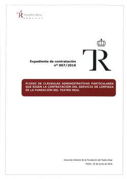 Licitaci&oacute;n p&uacute;blica Teatro Real limpieza