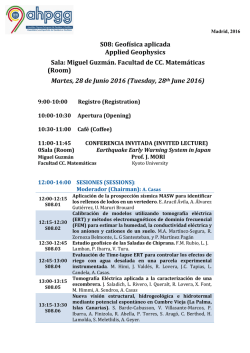 S08: Geof&iacute;sica aplicada Applied Geophysics Sala: Miguel Guzm&aacute;n
