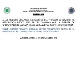relacion de ingresantes residentado medico 2016 conareme