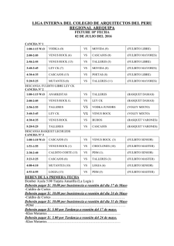 Fixture 10 - colegio de arquitectos del peru regional arequipa