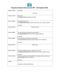 Programa Simposio Internacional SRT