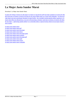 La Mujer Justa Sandor Marai