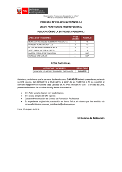 El Comit&eacute; de Selecci&oacute;n