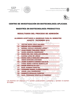 Abrir - Centro de Investigaci&oacute;n en Biotecnolog&iacute;a Aplicada