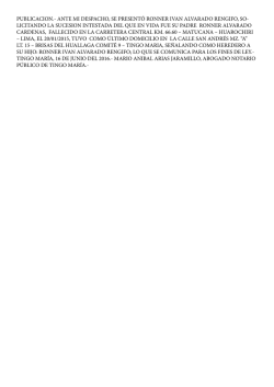 publicacion.- ante mi despacho, se present&oacute; ronner